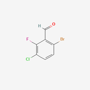 6-Bromo-3-chloro-2-fluorobenzaldehyde chemical structure (CAS 1114809-02-7)