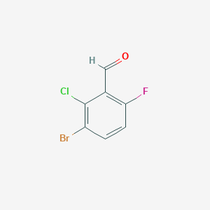 3-Bromo-2-chloro-6-fluorobenzaldehyde chemical structure (CAS 1114809-11-8)