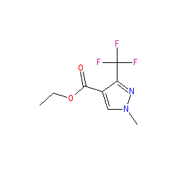 Ethyl 1-methyl-3-(trifluoromethyl)-1H-pyrazole-4-carboxylate chemical structure (CAS 111493-74-4)