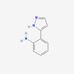 2-(1H-Pyrazol-3-yl)aniline chemical structure (CAS 111562-32-4)