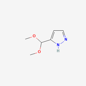 3-(Dimethoxymethyl)-1H-pyrazole chemical structure (CAS 111573-59-2)
