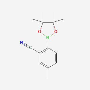 5-Methyl-2-(4,4,5,5-tetramethyl-1,3,2-dioxaborolan-2-yl)benzonitrile chemical structure (CAS 1116093-68-5)