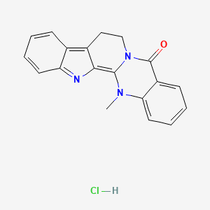 14-Methyl-8,14-dihydroindolo[2',3':3,4]pyrido[2,1-b]quinazolin-5(7H)-one hydrochloride chemical structure (CAS 111664-82-5)