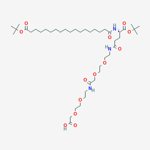 (S)-22-(tert-Butoxycarbonyl)-43,43-dimethyl-10,19,24,41-tetraoxo-3,6,12,15,42-pentaoxa-9,18,23-triazatetratetracontanoic acid chemical structure (CAS 1118767-16-0)