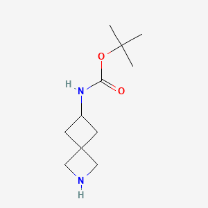 tert-Butyl 2-azaspiro[3.3]heptan-6-ylcarbamate chemical structure (CAS 1118786-85-8)