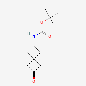 tert-Butyl (6-oxospiro[3.3]heptan-2-yl)carbamate chemical structure (CAS 1118786-86-9)