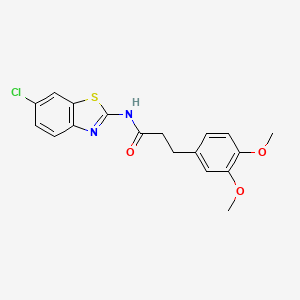 N-(6-Chlorobenzo[d]thiazol-2-yl)-3-(3,4-dimethoxyphenyl)propanamide chemical structure (CAS 1118807-13-8)