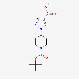 1-(1-(tert-Butoxycarbonyl)piperidin-4-yl)-1H-1,2,3-triazole-4-carboxylic acid chemical structure (CAS 1119452-31-1)