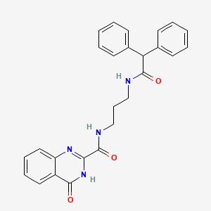 N-(3-(2,2-Diphenylacetamido)propyl)-4-oxo-3,4-dihydroquinazoline-2-carboxamide chemical structure (CAS 1119503-63-7)