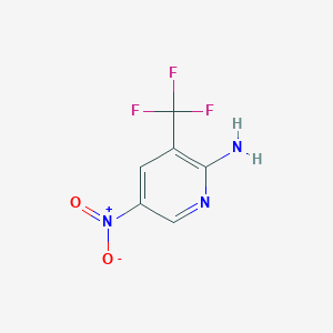 5-Nitro-3-(trifluoromethyl)pyridin-2-amine chemical structure (CAS 1121056-94-7)