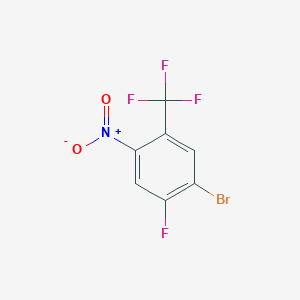 1-Bromo-2-fluoro-4-nitro-5-(trifluoromethyl)benzene chemical structure (CAS 1121586-27-3)