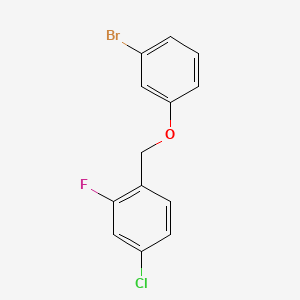 1-((3-Bromophenoxy)methyl)-4-chloro-2-fluorobenzene chemical structure (CAS 1121604-61-2)