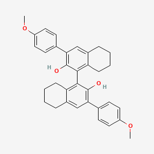 (S)-5,5',6,6',7,7',8,8'-Octahydro-3,3'-bis(4-methoxyphenyl)-[1,1'-binaphthalene]-2,2'-diol chemical structure (CAS 1121764-44-0)