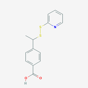4-(1-(Pyridin-2-yldisulfaneyl)ethyl)benzoic acid chemical structure (CAS 112241-25-5)