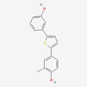 4-(5-(3-Hydroxyphenyl)thiophen-2-yl)-2-methylphenol chemical structure (CAS 1122660-25-6)
