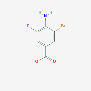 Methyl 4-amino-3-bromo-5-fluorobenzoate chemical structure (CAS 1123171-91-4)
