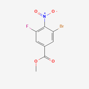 Methyl 3-bromo-5-fluoro-4-nitrobenzoate chemical structure (CAS 1123171-93-6)