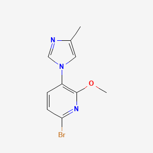 6-Bromo-2-methoxy-3-(4-methyl-1H-imidazol-1-yl)pyridine chemical structure (CAS 1123194-98-8)