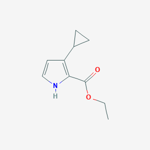 Ethyl 3-cyclopropyl-1H-pyrrole-2-carboxylate chemical structure (CAS 1123725-69-8)