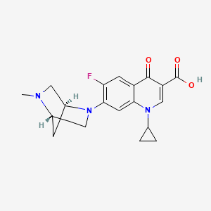 1-Cyclopropyl-6-fluoro-7-((1S,4S)-5-methyl-2,5-diazabicyclo[2.2.1]heptan-2-yl)-4-oxo-1,4-dihydroquinoline-3-carboxylic acid chemical structure (CAS 112398-08-0)
