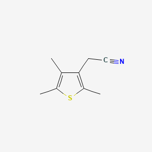 2-(2,4,5-Trimethylthiophen-3-yl)acetonitrile chemical structure (CAS 112440-49-0)