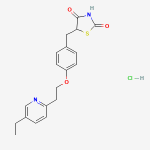 5-(4-(2-(5-Ethylpyridin-2-yl)ethoxy)benzyl)thiazolidine-2,4-dione hydrochloride chemical structure (CAS 112529-15-4)