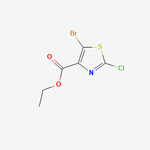 Ethyl 5-bromo-2-chlorothiazole-4-carboxylate chemical structure (CAS 1125409-85-9)