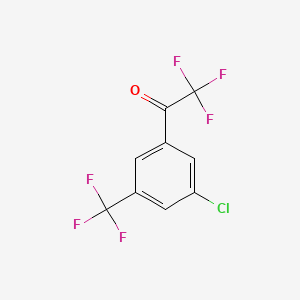 1-(3-Chloro-5-(trifluoromethyl)phenyl)-2,2,2-trifluoroethanone chemical structure (CAS 1125812-58-9)