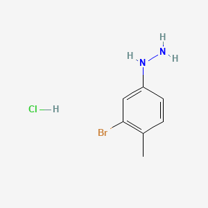 (3-Bromo-4-methylphenyl)hydrazine hydrochloride chemical structure (CAS 112627-04-0)