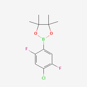 2-(4-Chloro-2,5-difluorophenyl)-4,4,5,5-tetramethyl-1,3,2-dioxaborolane chemical structure (CAS 1126320-24-8)