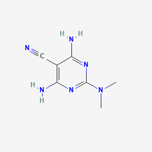 4,6-Diamino-2-(dimethylamino)pyrimidine-5-carbonitrile chemical structure (CAS 112636-91-6)