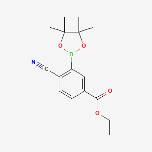 Ethyl 4-cyano-3-(4,4,5,5-tetramethyl-1,3,2-dioxaborolan-2-yl)benzoate chemical structure (CAS 1126479-87-5)