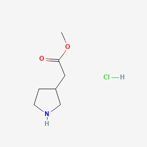 Methyl 2-(pyrrolidin-3-yl)acetate hydrochloride chemical structure (CAS 1126794-67-9)