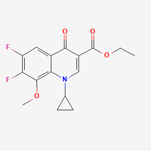 Ethyl 1-cyclopropyl-6,7-difluoro-8-methoxy-4-oxo-1,4-dihydroquinoline-3-carboxylate chemical structure (CAS 112811-71-9)