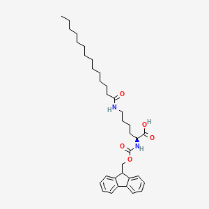 N2-(((9H-Fluoren-9-yl)methoxy)carbonyl)-N6-tetradecanoyl-L-lysine chemical structure (CAS 1128181-23-6)