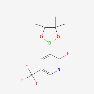 2-Fluoro-3-(4,4,5,5-tetramethyl-1,3,2-dioxaborolan-2-yl)-5-(trifluoromethyl)pyridine chemical structure (CAS 1128269-66-8)