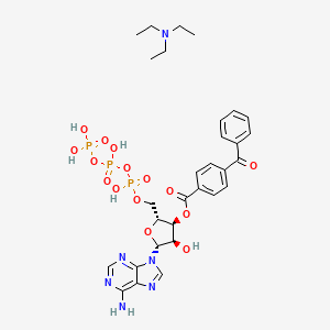 ((2R,3S,4R,5R)-5-(6-Amino-9H-purin-9-yl)-3-((4-benzoylbenzoyl)oxy)-4-hydroxytetrahydrofuran-2-yl)methyl triphosphate triethylammonium salt(1:1) chemical structure (CAS 112898-15-4)