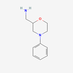 (4-Phenylmorpholin-2-yl)methanamine chemical structure (CAS 112913-99-2)