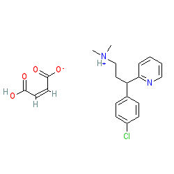 3-(4-Chlorophenyl)-N,N-dimethyl-3-(pyridin-2-yl)propan-1-amine maleate chemical structure (CAS 113-92-8)