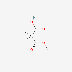 1-(Methoxycarbonyl)cyclopropanecarboxylic acid chemical structure (CAS 113020-21-6)