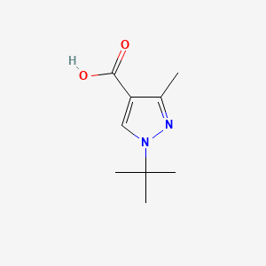 1-(tert-Butyl)-3-methyl-1H-pyrazole-4-carboxylic acid chemical structure (CAS 113100-47-3)