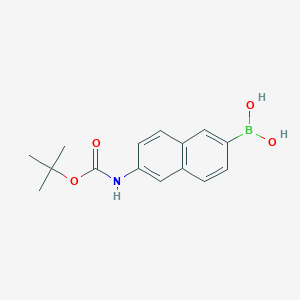 (6-((tert-Butoxycarbonyl)amino)naphthalen-2-yl)boronic acid chemical structure (CAS 1131395-21-5)