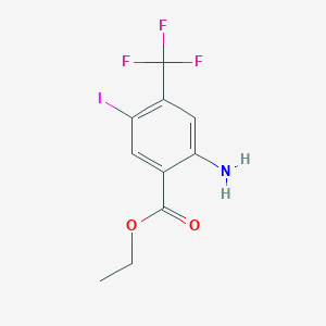 Ethyl 2-amino-5-iodo-4-(trifluoromethyl)benzoate chemical structure (CAS 1131587-57-9)