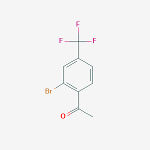 1-(2-Bromo-4-(trifluoromethyl)phenyl)ethanone chemical structure (CAS 1131605-31-6)