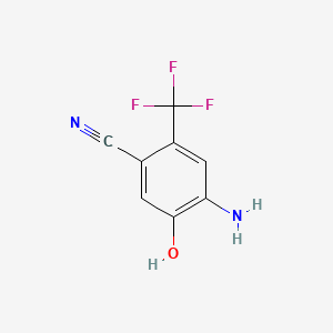 4-Amino-5-hydroxy-2-(trifluoromethyl)benzonitrile chemical structure (CAS 1131623-15-8)