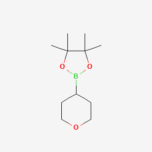 4,4,5,5-Tetramethyl-2-(tetrahydro-2H-pyran-4-yl)-1,3,2-dioxaborolane chemical structure (CAS 1131912-76-9)