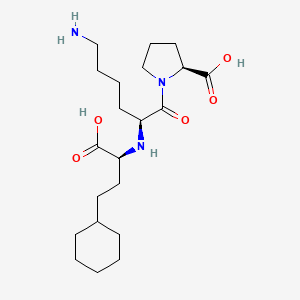 (S)-1-((S)-6-Amino-2-(((S)-1-carboxy-3-cyclohexylpropyl)amino)hexanoyl)pyrrolidine-2-carboxylic acid chemical structure (CAS 1132650-67-9)