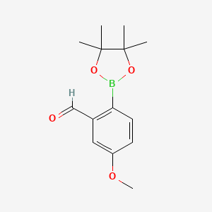 5-Methoxy-2-(4,4,5,5-tetramethyl-1,3,2-dioxaborolan-2-yl)benzaldehyde chemical structure (CAS 1132669-90-9)