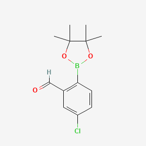 5-Chloro-2-(4,4,5,5-tetramethyl-1,3,2-dioxaborolan-2-yl)benzaldehyde chemical structure (CAS 1132669-91-0)