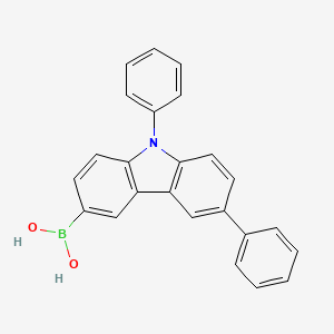 6,9-Diphenyl-9H-carbazol-3-yl-3-boronic acid chemical structure (CAS 1133058-06-6)